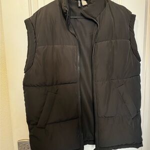 Divided Black Puffer Vest